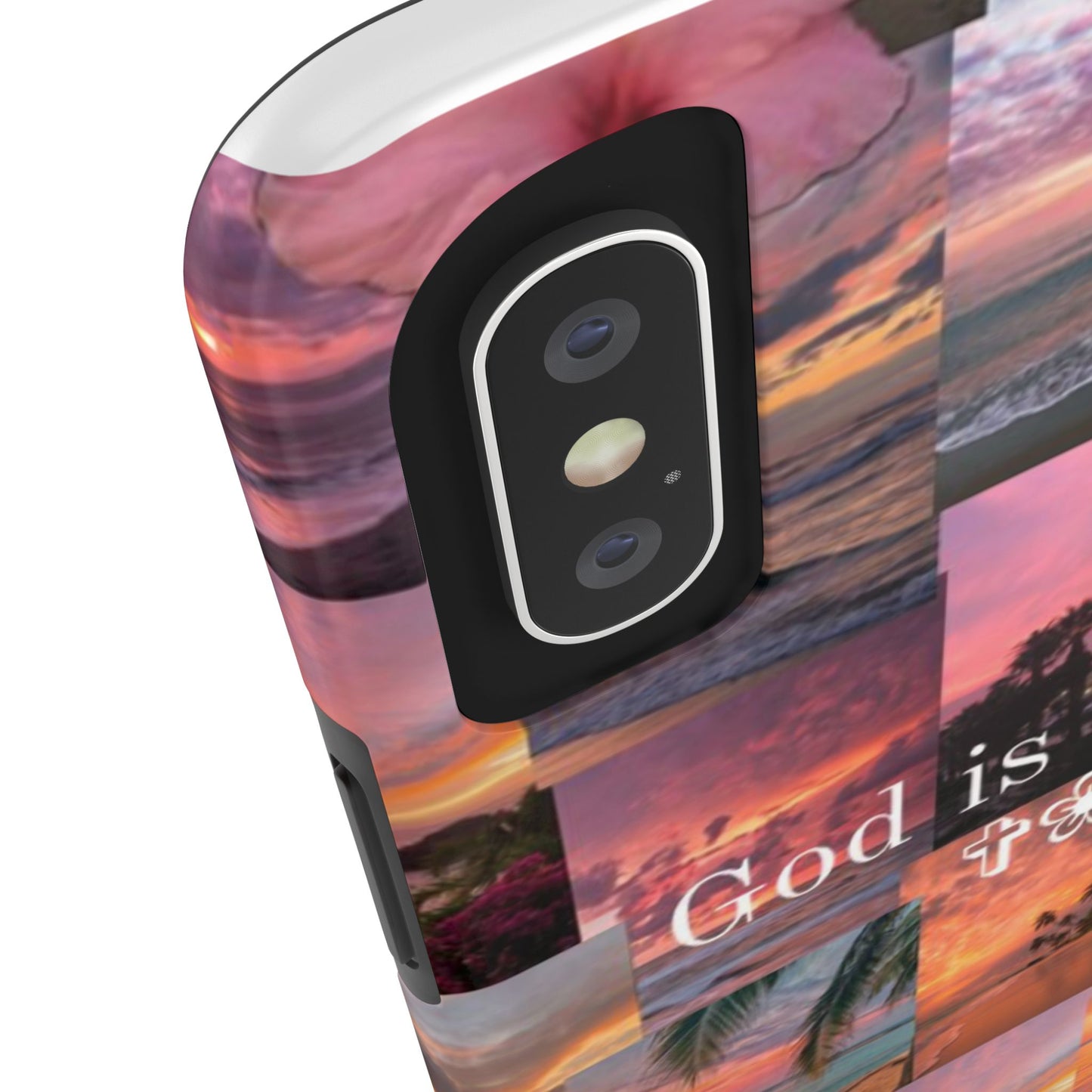 God is good phone case, peace, praise, and tropical faith