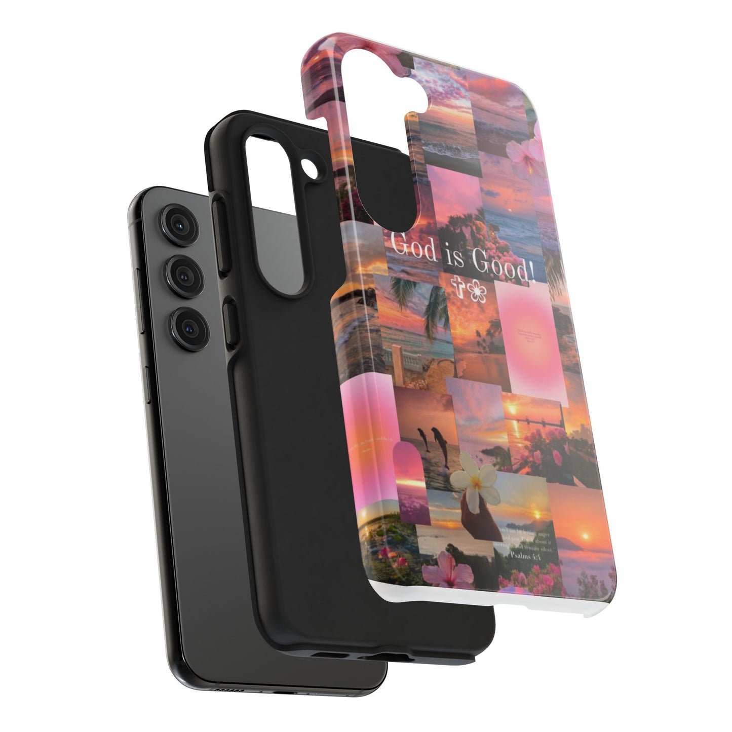 God is good phone case, peace, praise, and tropical faith