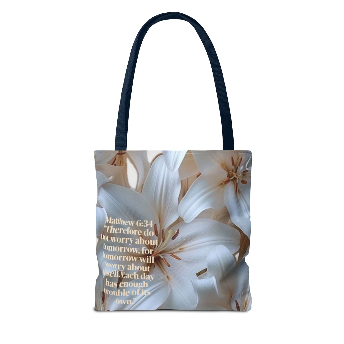 Don’t worry floral Tote Bag (Matthew 6:34)