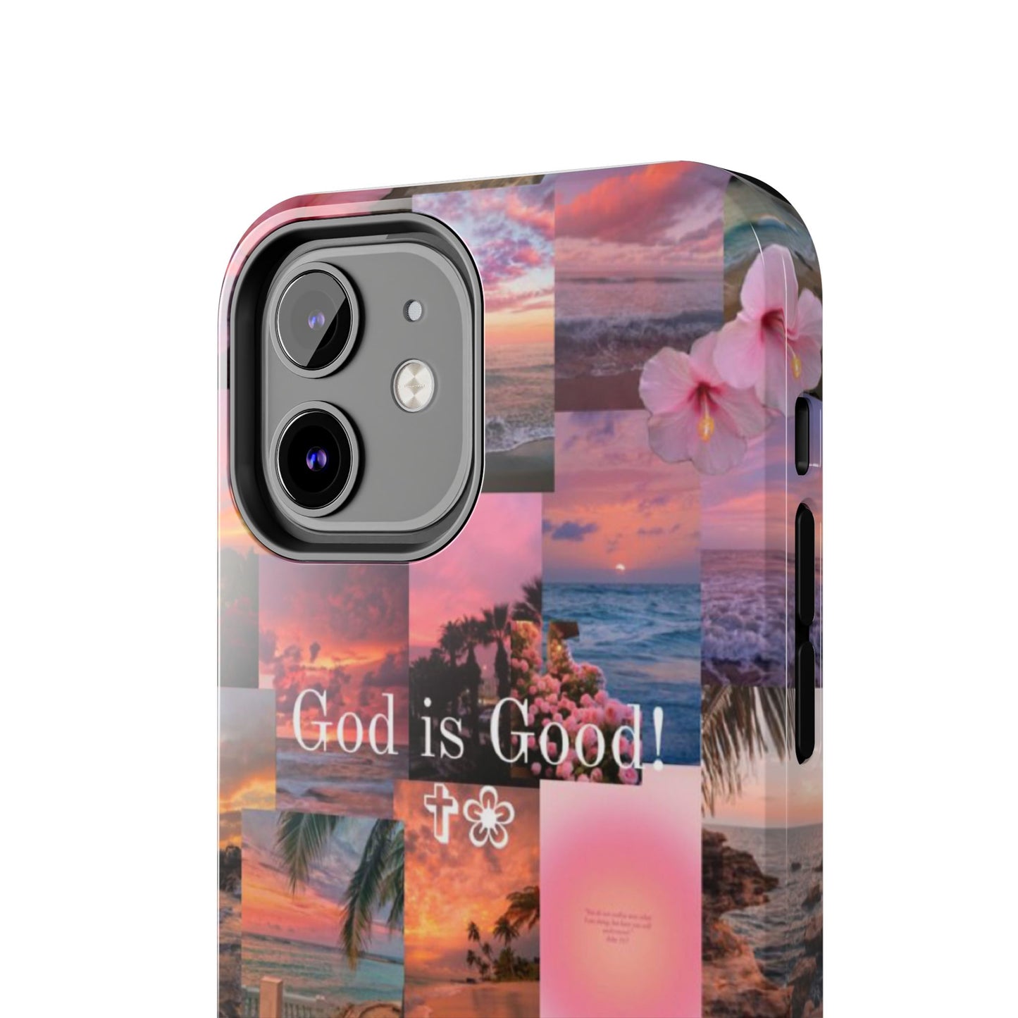 God is good phone case, peace, praise, and tropical faith