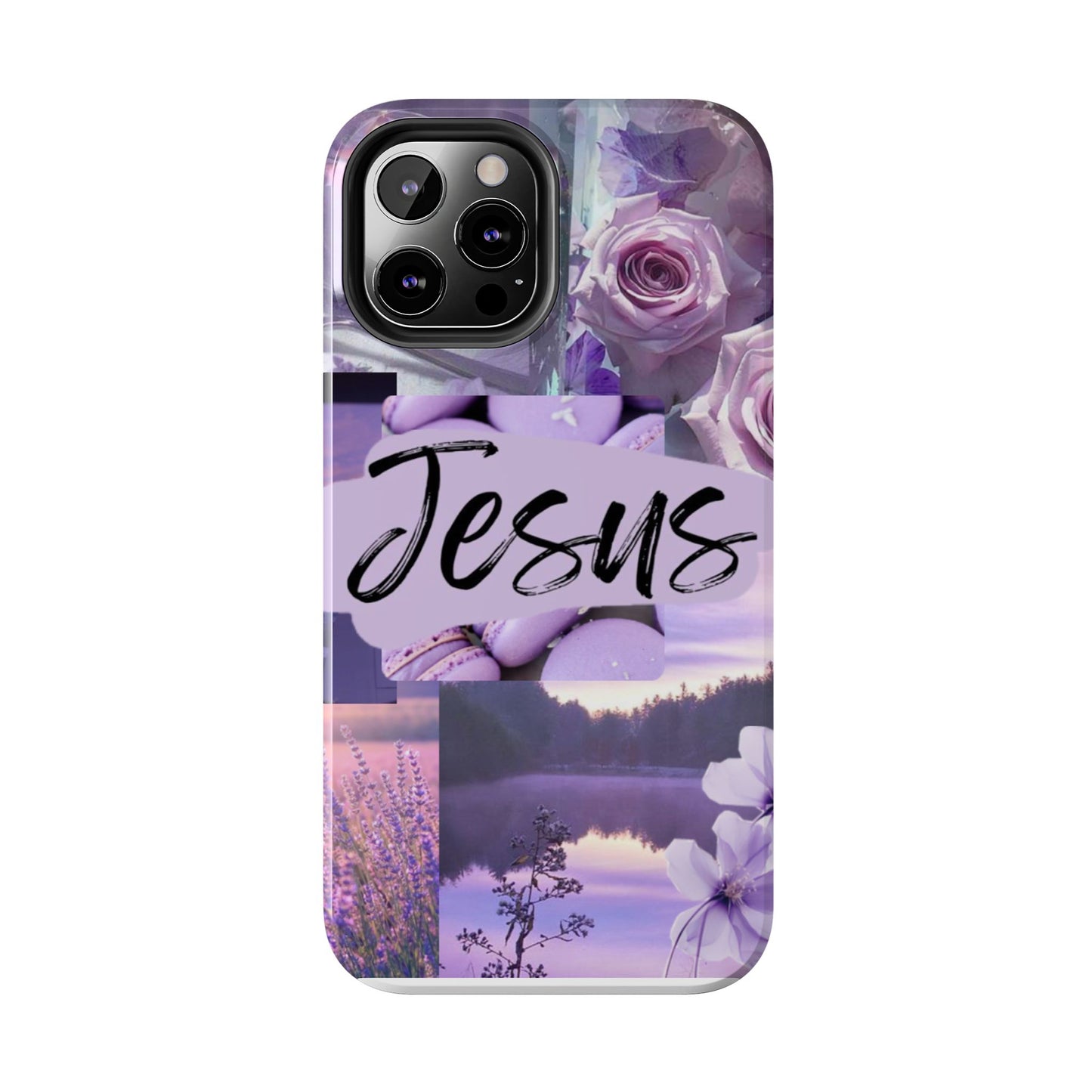 Jesus first phone case lavender floral faith design