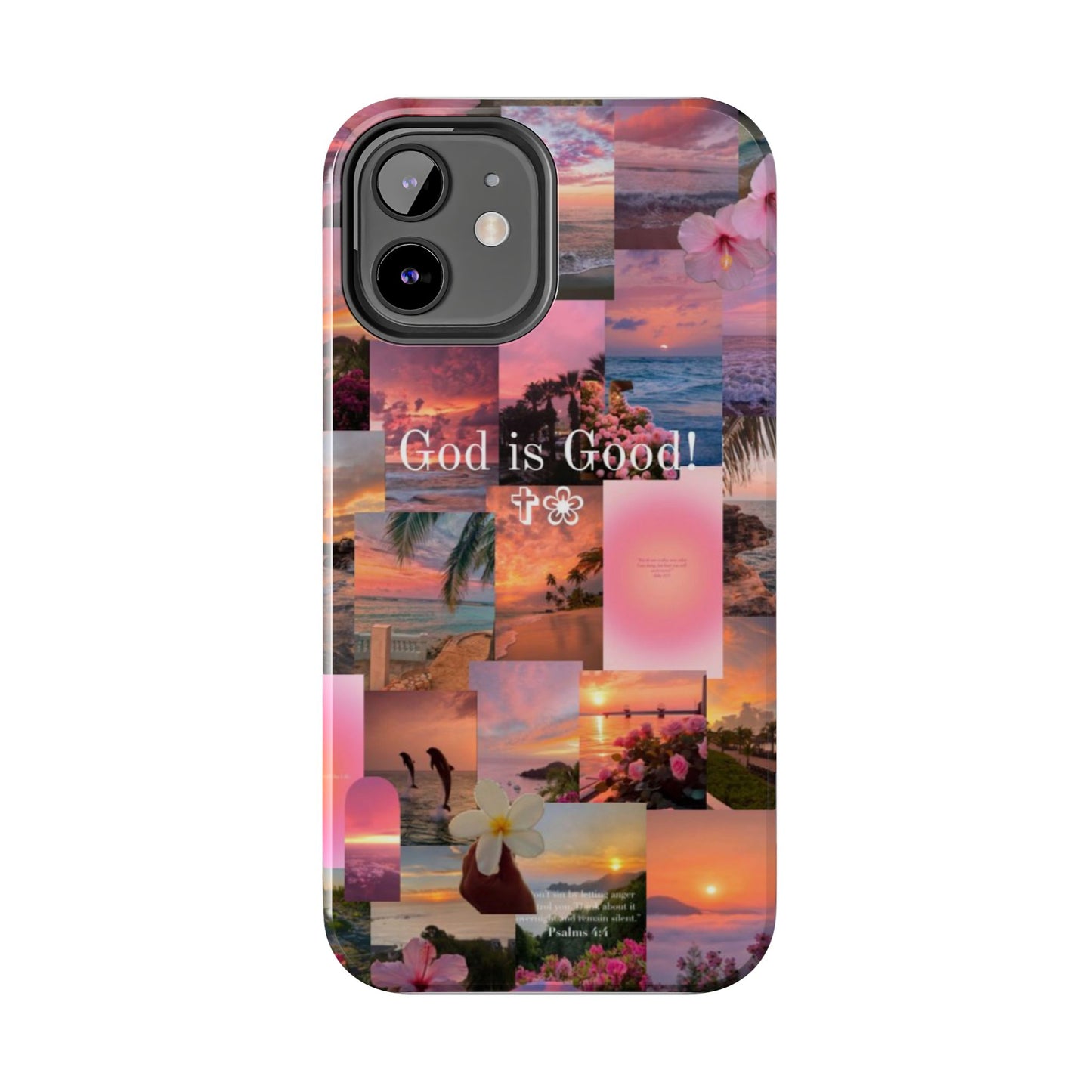 God is good phone case, peace, praise, and tropical faith