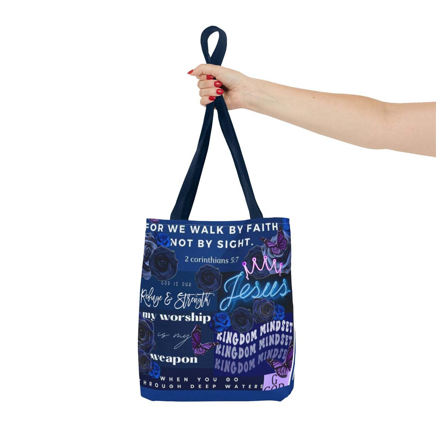 Kingdom mindset tote bold blue faith & scripture bag