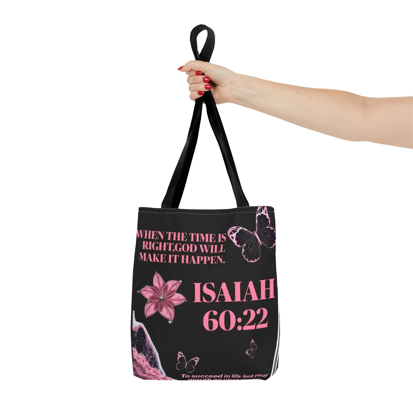 Inspirational Tote Bag with Isaiah 60:22 Design