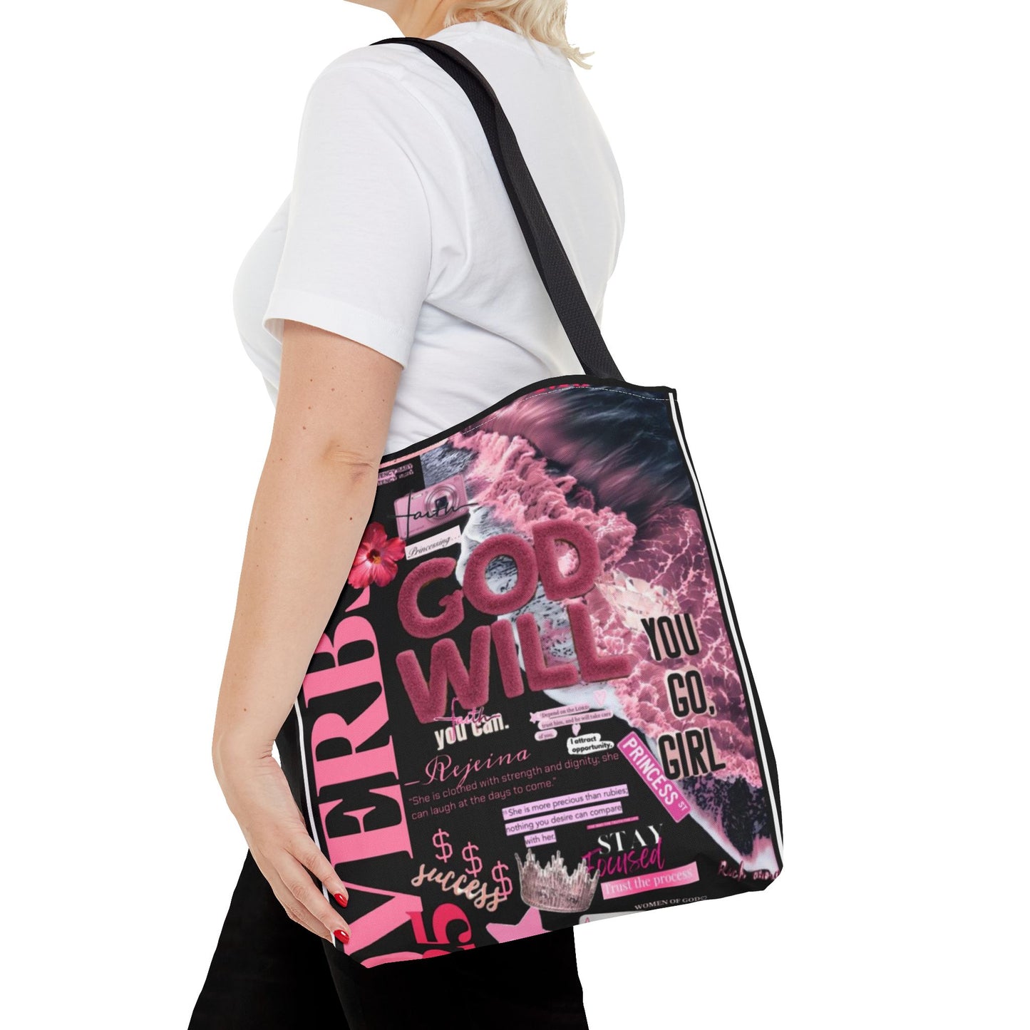 Bold Statement Tote Bag - "God Will You Go Girl" Design