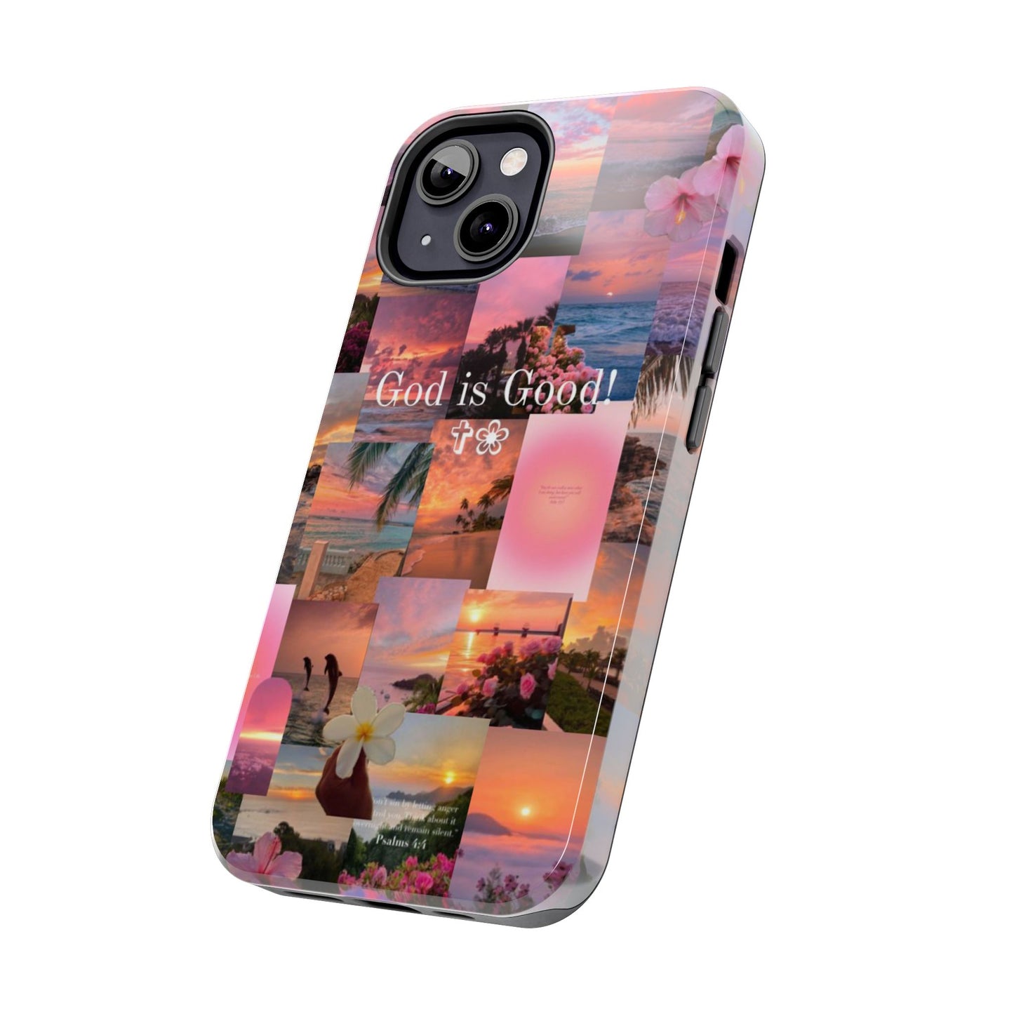God is good phone case, peace, praise, and tropical faith