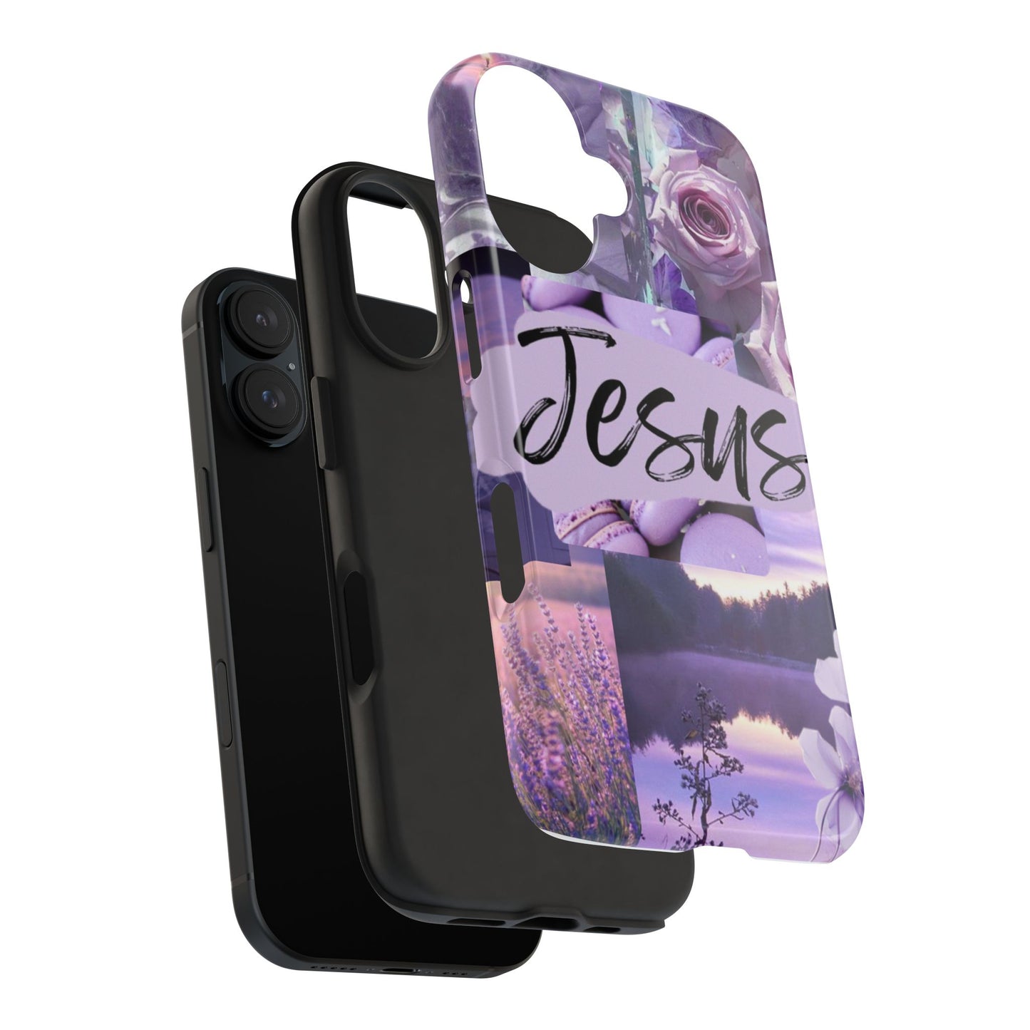 Jesus first phone case lavender floral faith design