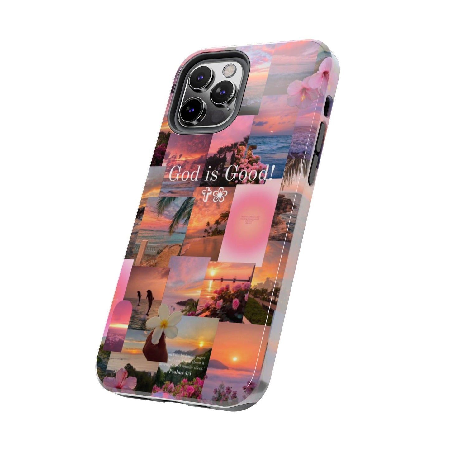 God is good phone case, peace, praise, and tropical faith