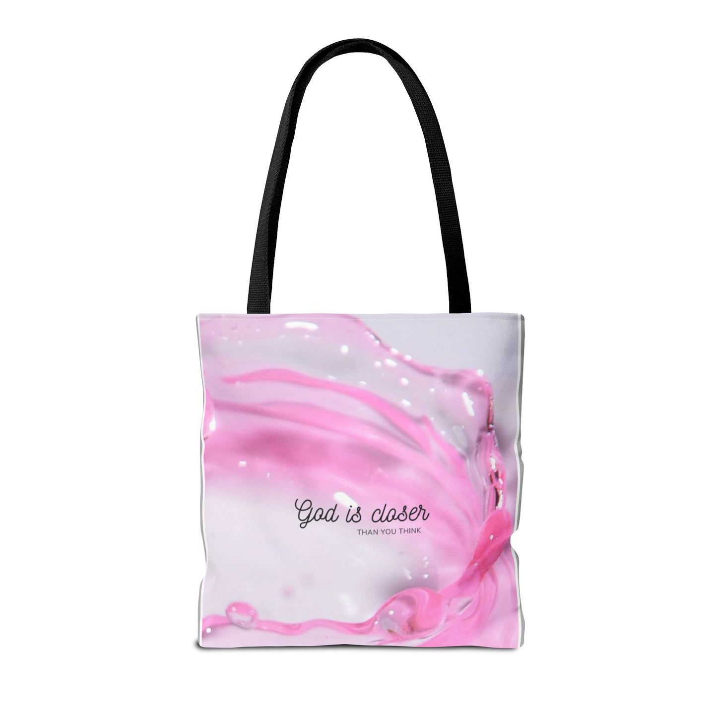 Inspirational Tote Bag - "God is Closer" - AOP Design