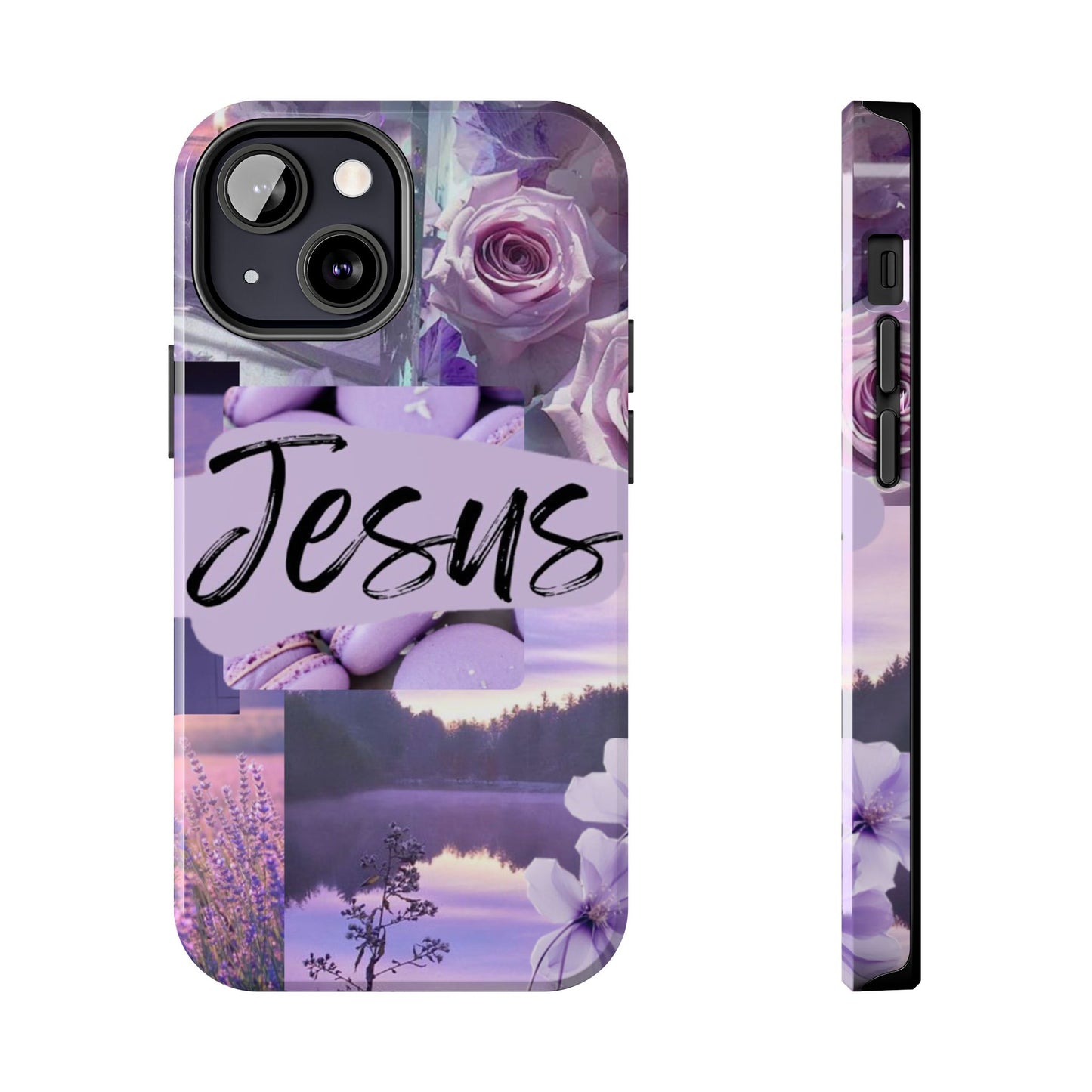 Jesus first phone case lavender floral faith design