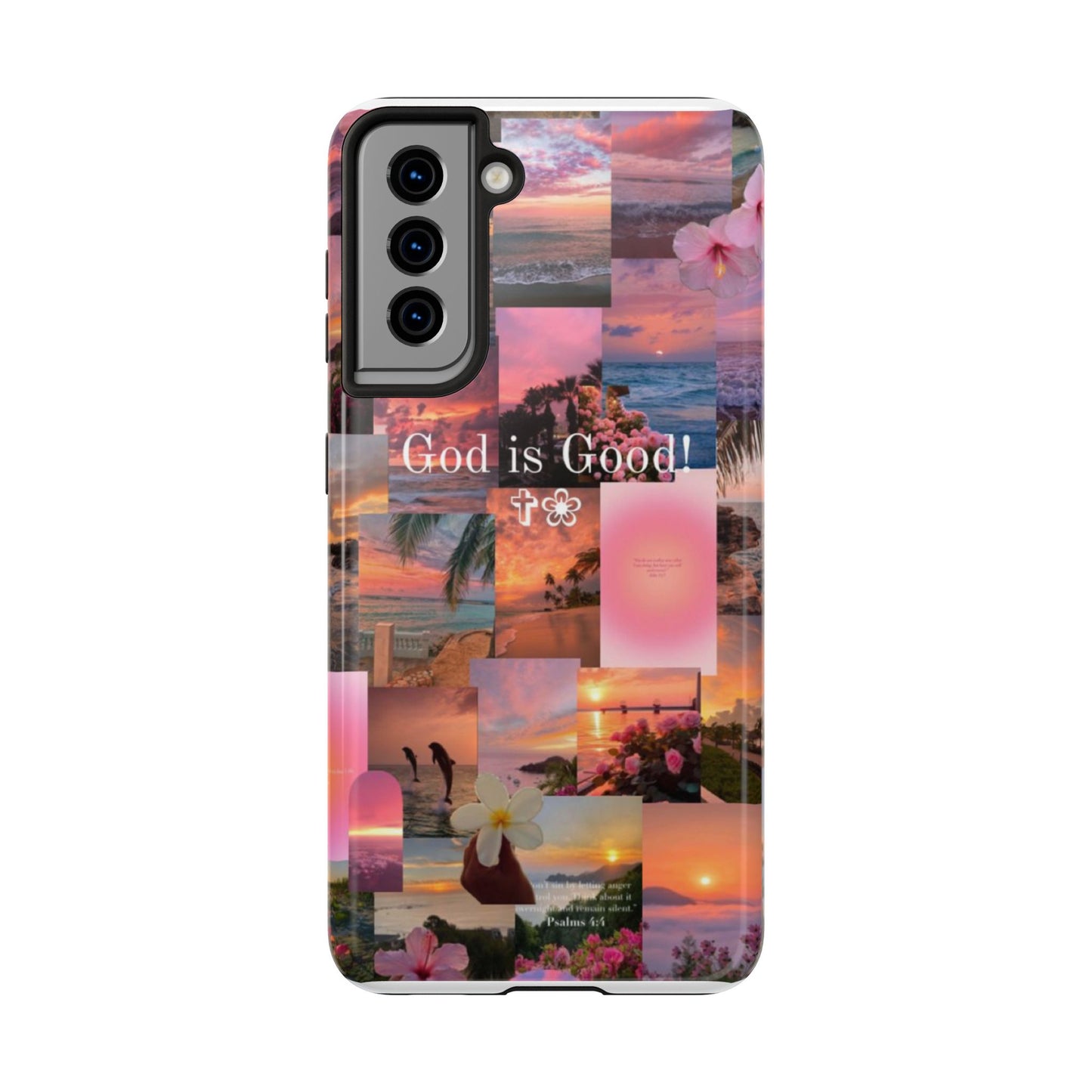 God is good phone case, peace, praise, and tropical faith