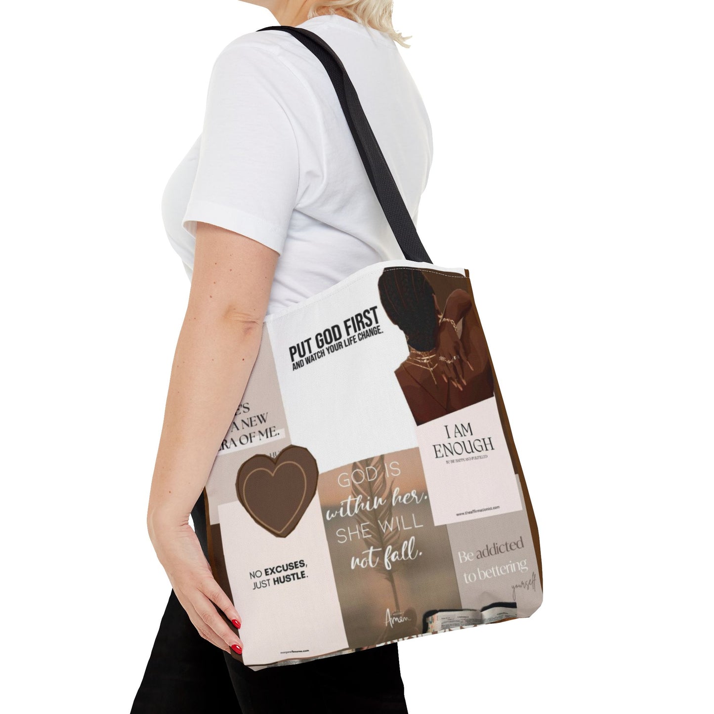 Inspirational Tote Bag with Motivational Quotes