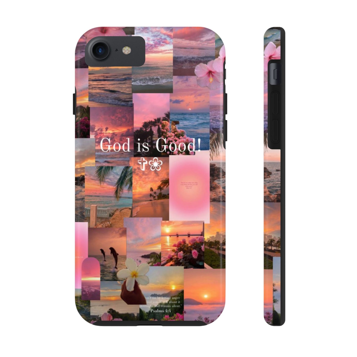 God is good phone case, peace, praise, and tropical faith