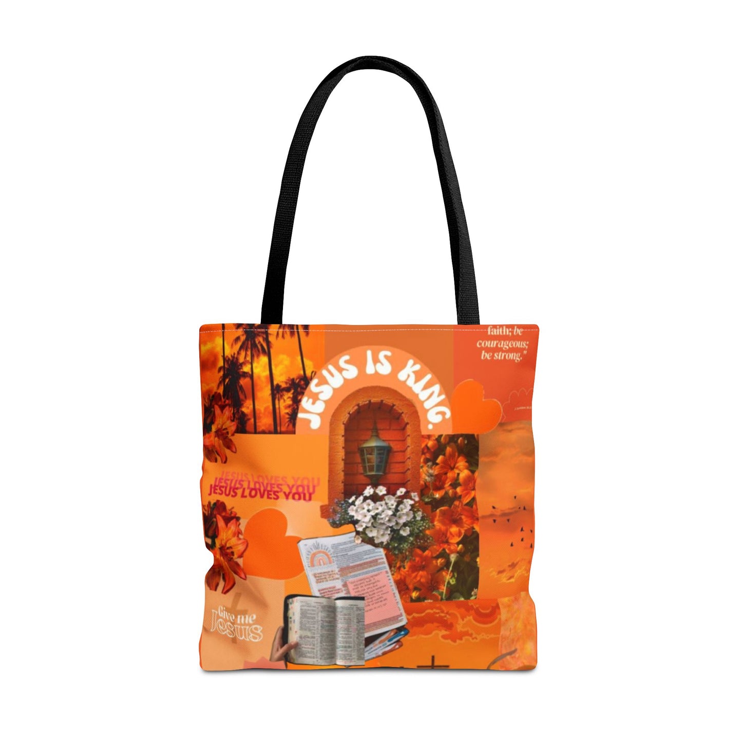 Jesus Is King Tote Bag - AOP Floral Design