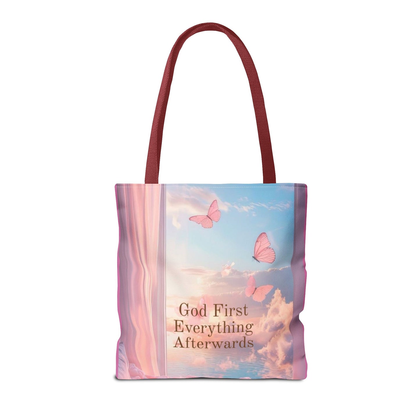 God first everything afterwards pink Tote Bag