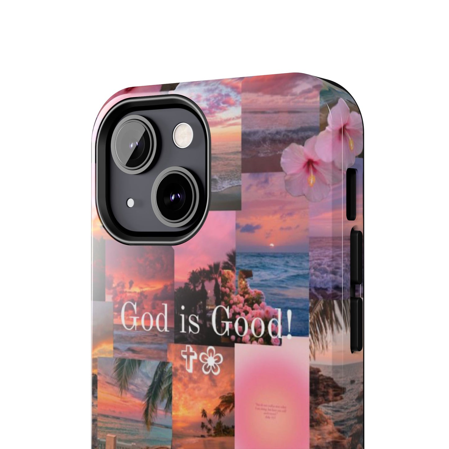 God is good phone case, peace, praise, and tropical faith