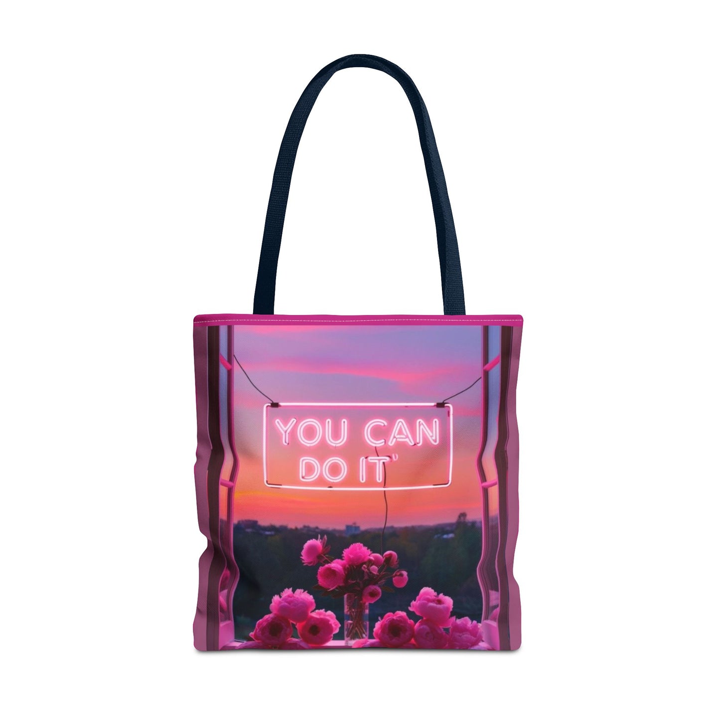 You can do it to faith, flowers, and  fierceness tote bag