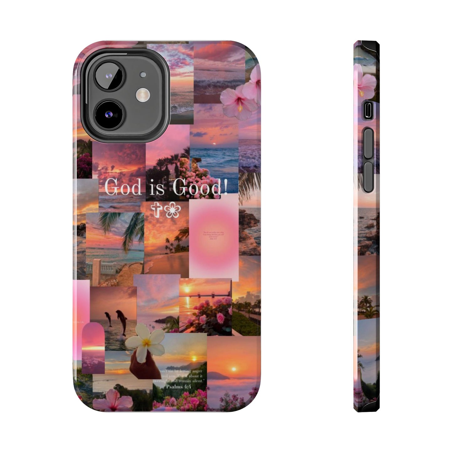 God is good phone case, peace, praise, and tropical faith