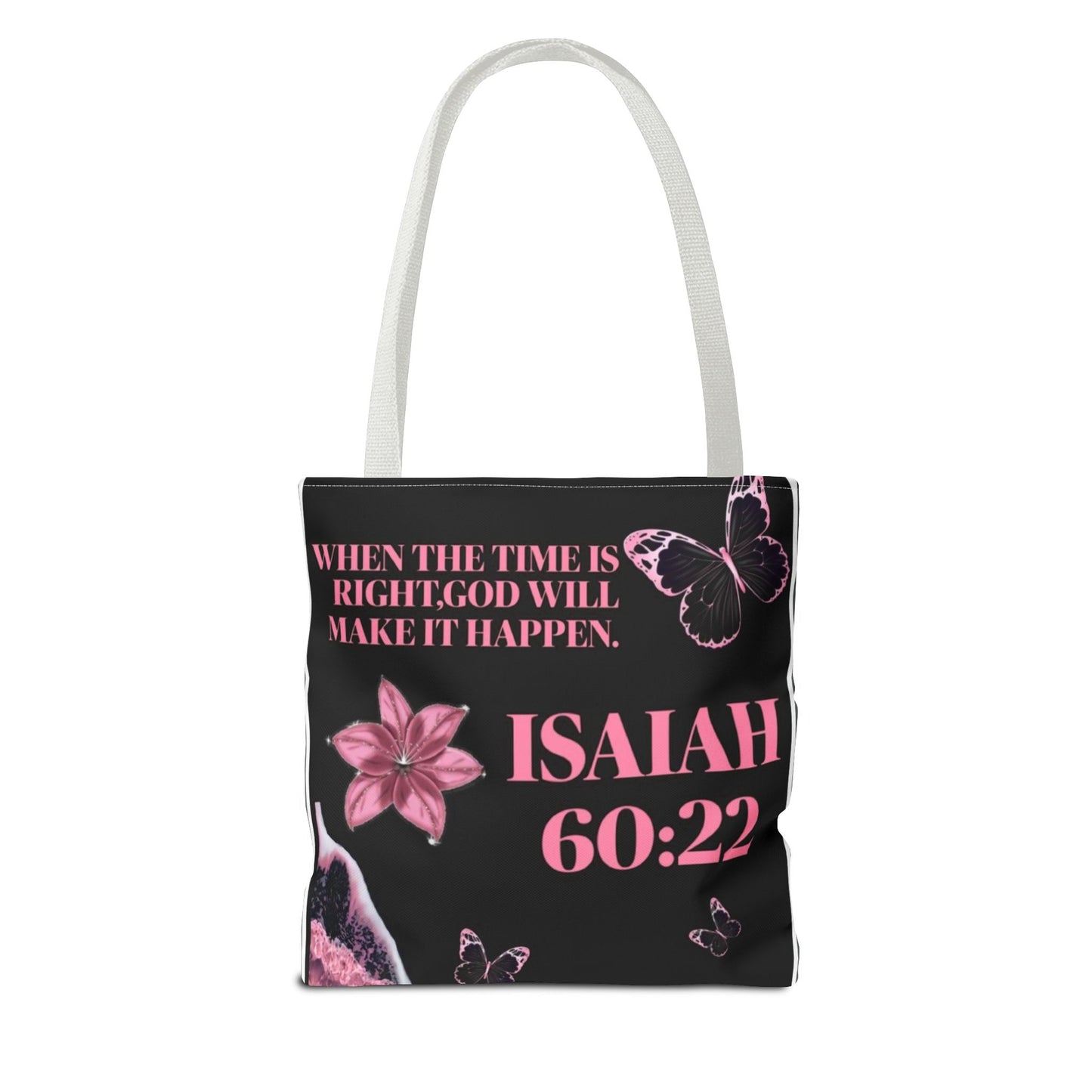Inspirational Tote Bag with Isaiah 60:22 Design