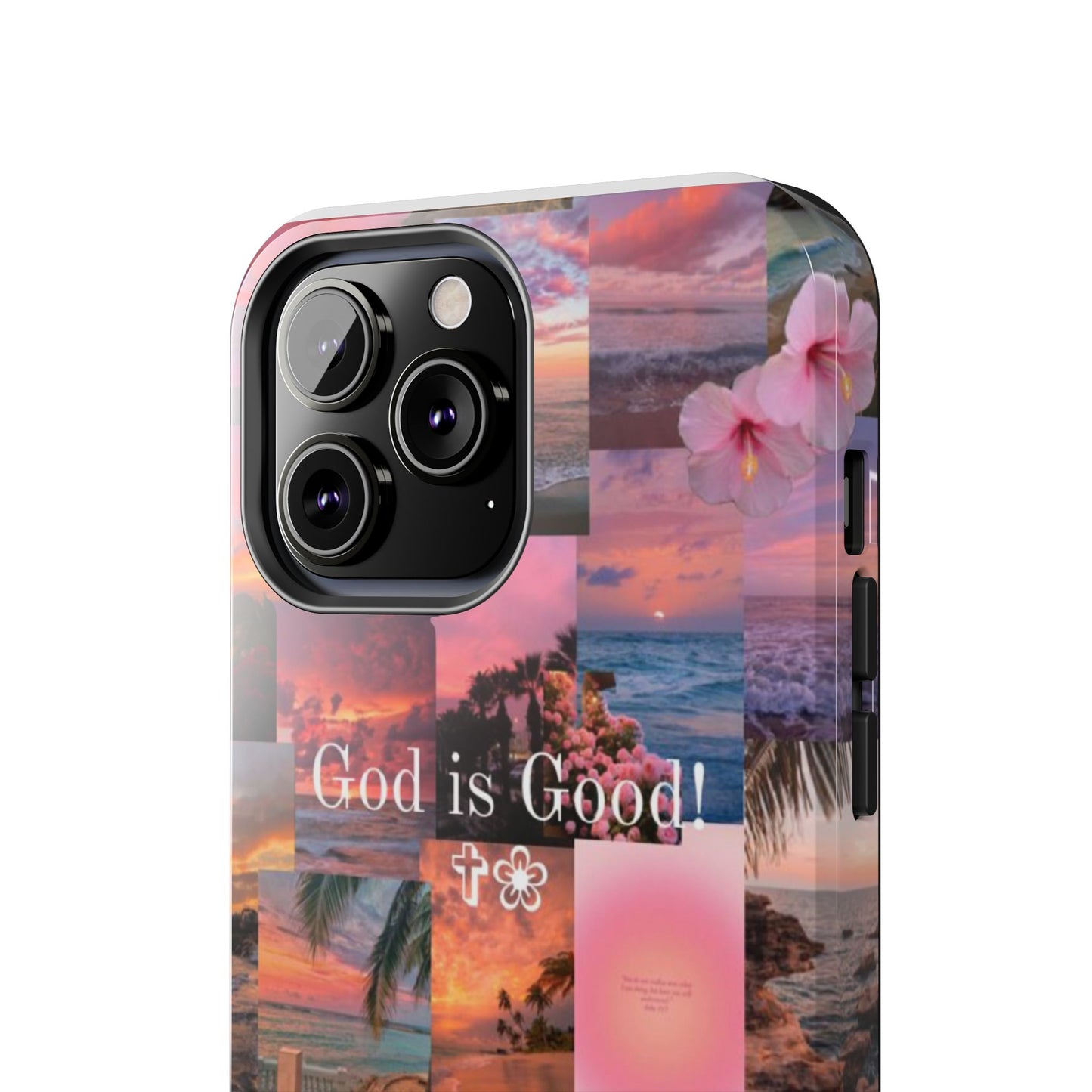 God is good phone case, peace, praise, and tropical faith