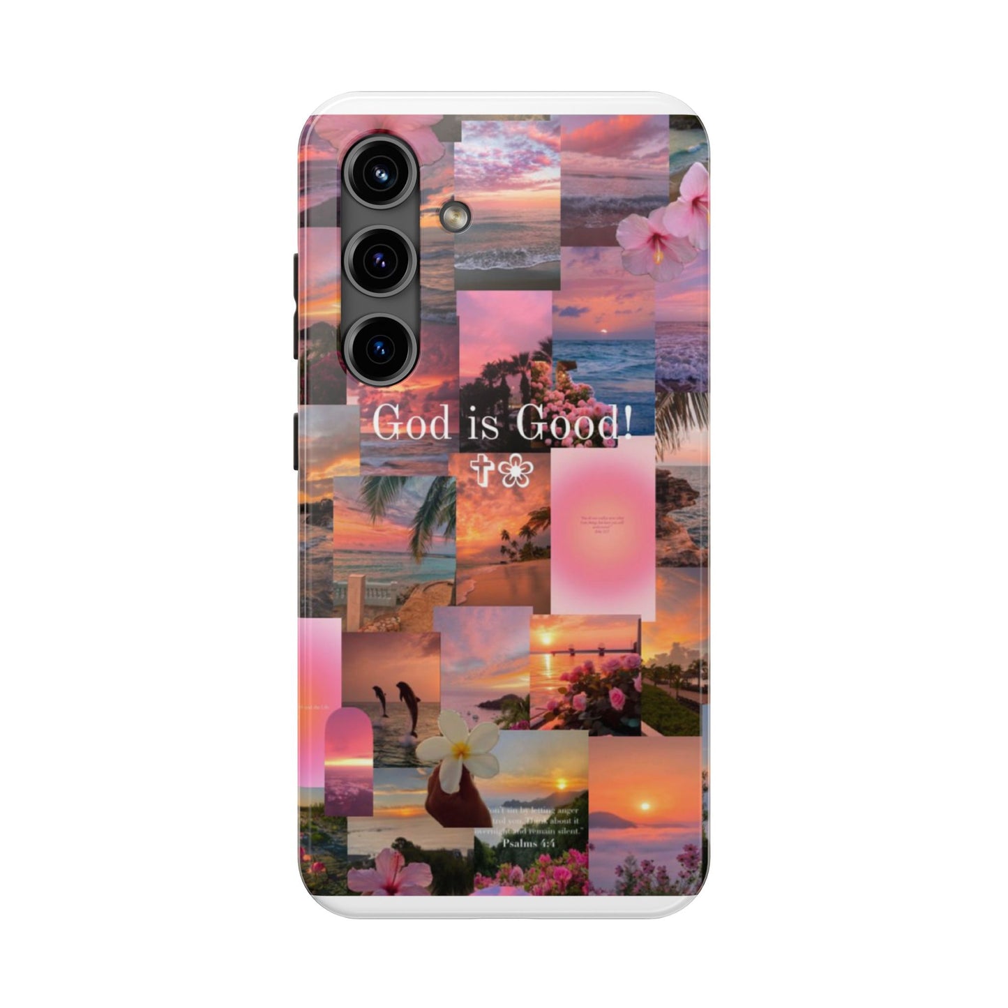 God is good phone case, peace, praise, and tropical faith