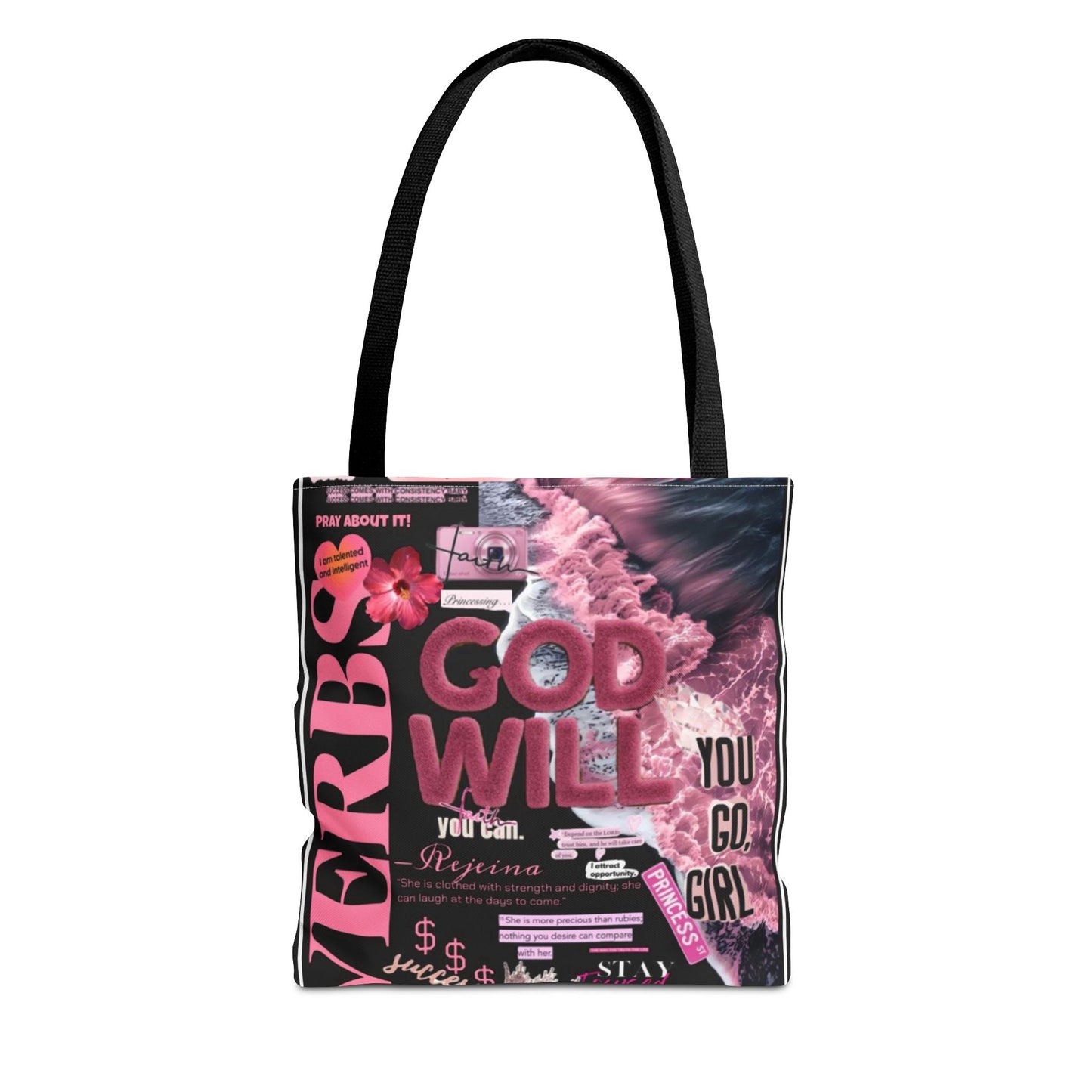 Bold Statement Tote Bag - "God Will You Go Girl" Design