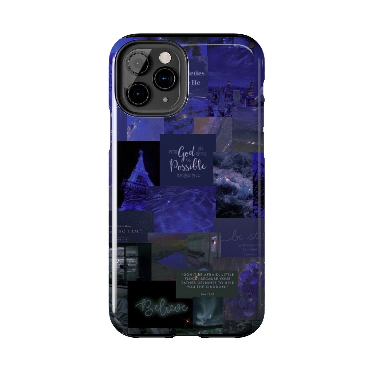 Deep blue faith, phone case with God, all things are possible