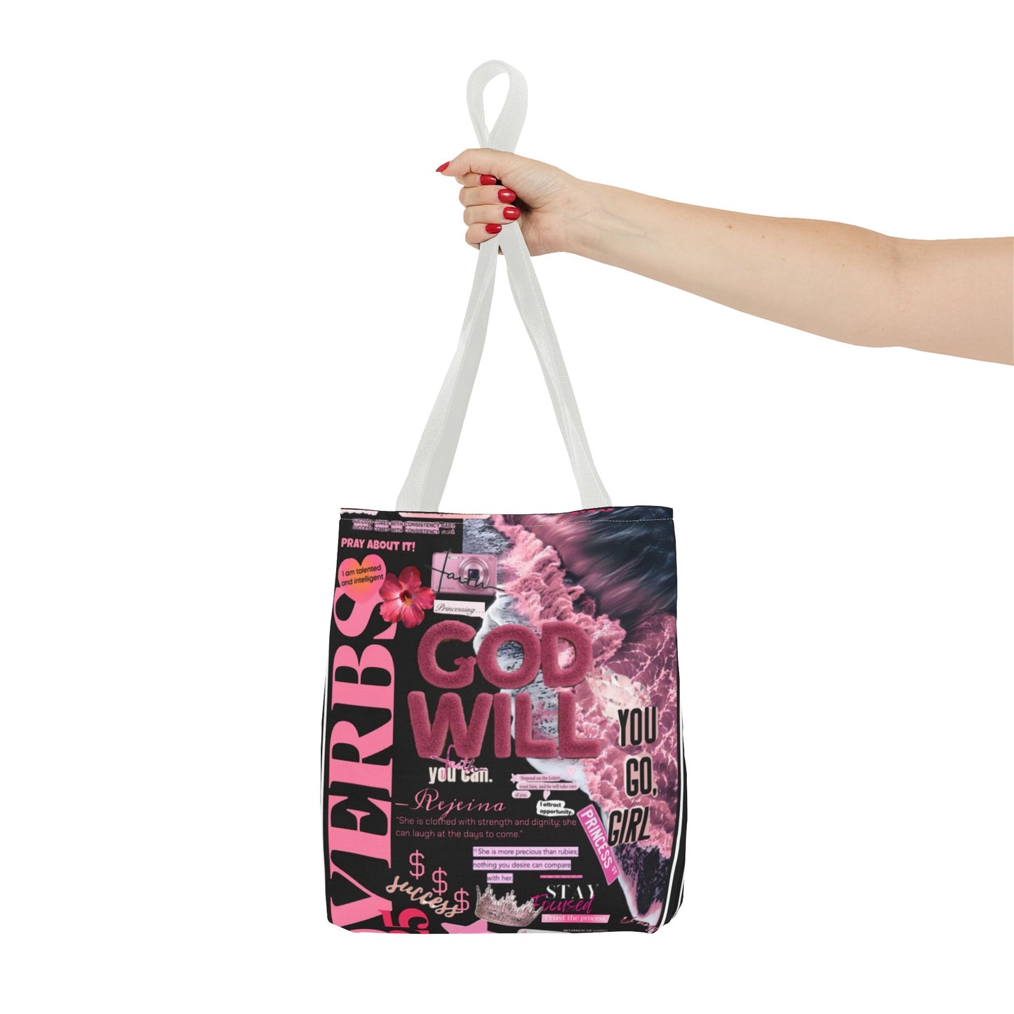 Bold Statement Tote Bag - "God Will You Go Girl" Design