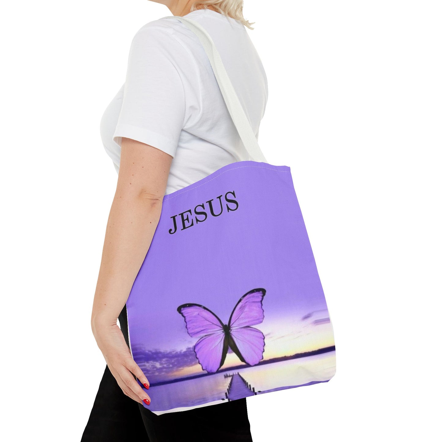 Inspirational Butterfly Tote Bag - Jesus Design