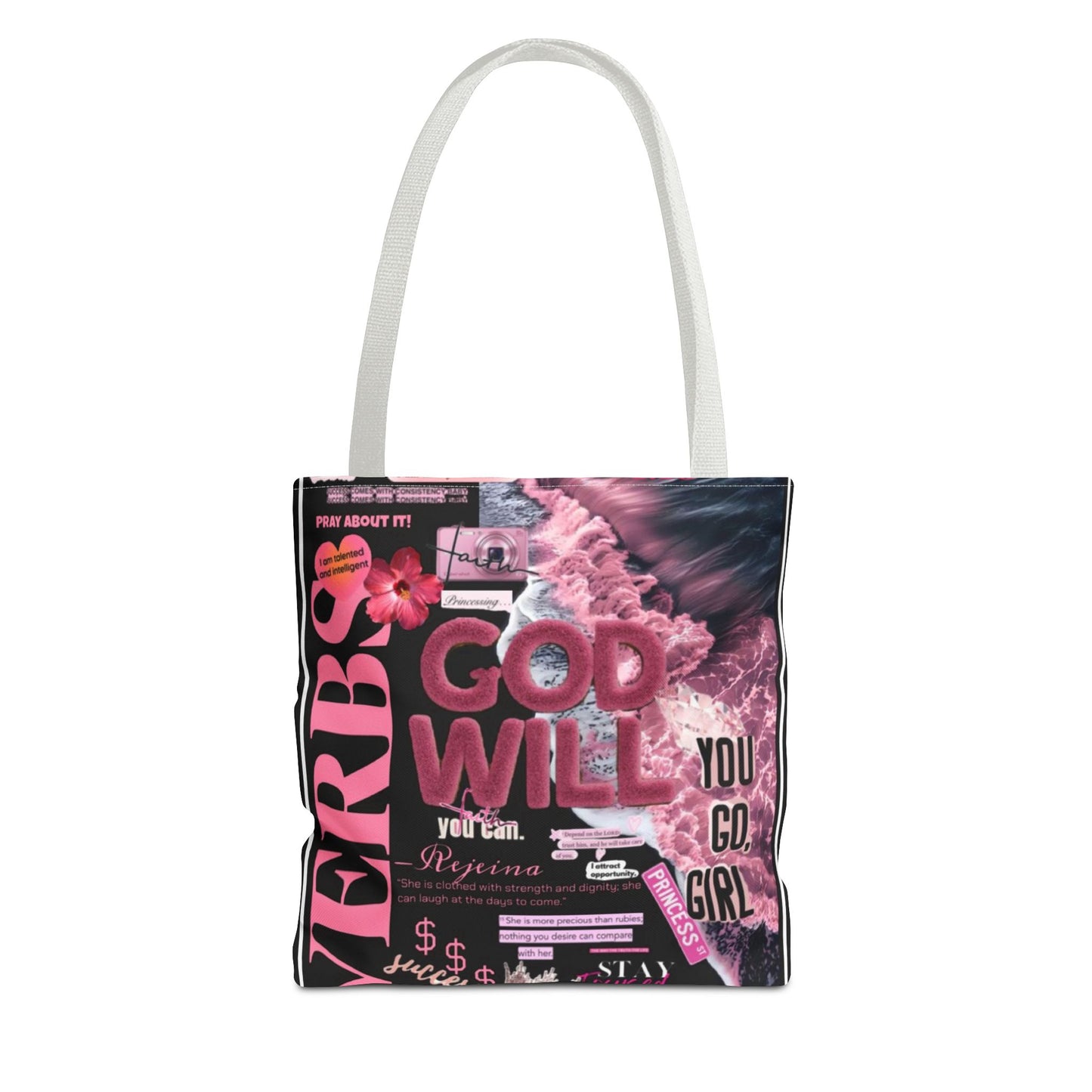Bold Statement Tote Bag - "God Will You Go Girl" Design