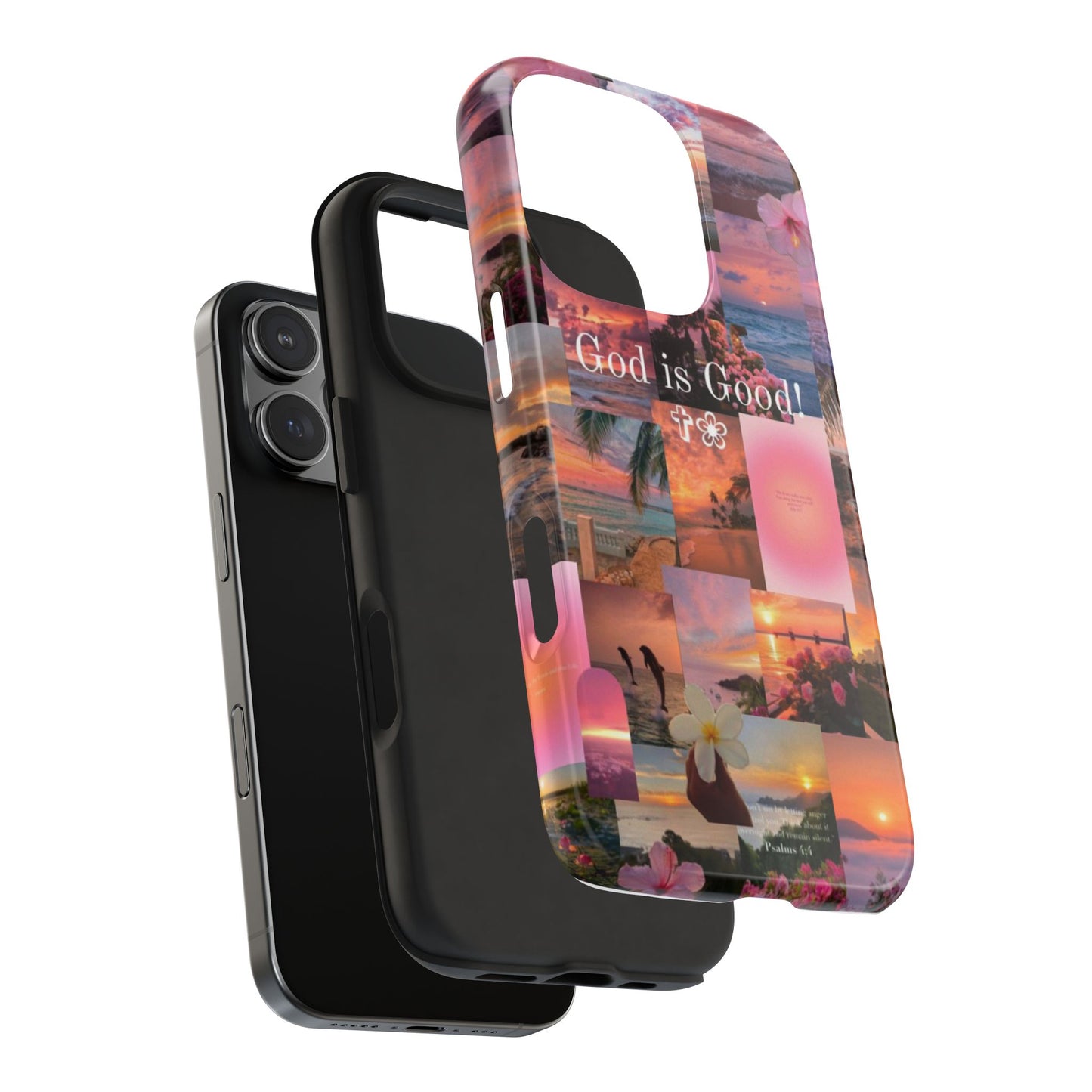 God is good phone case, peace, praise, and tropical faith