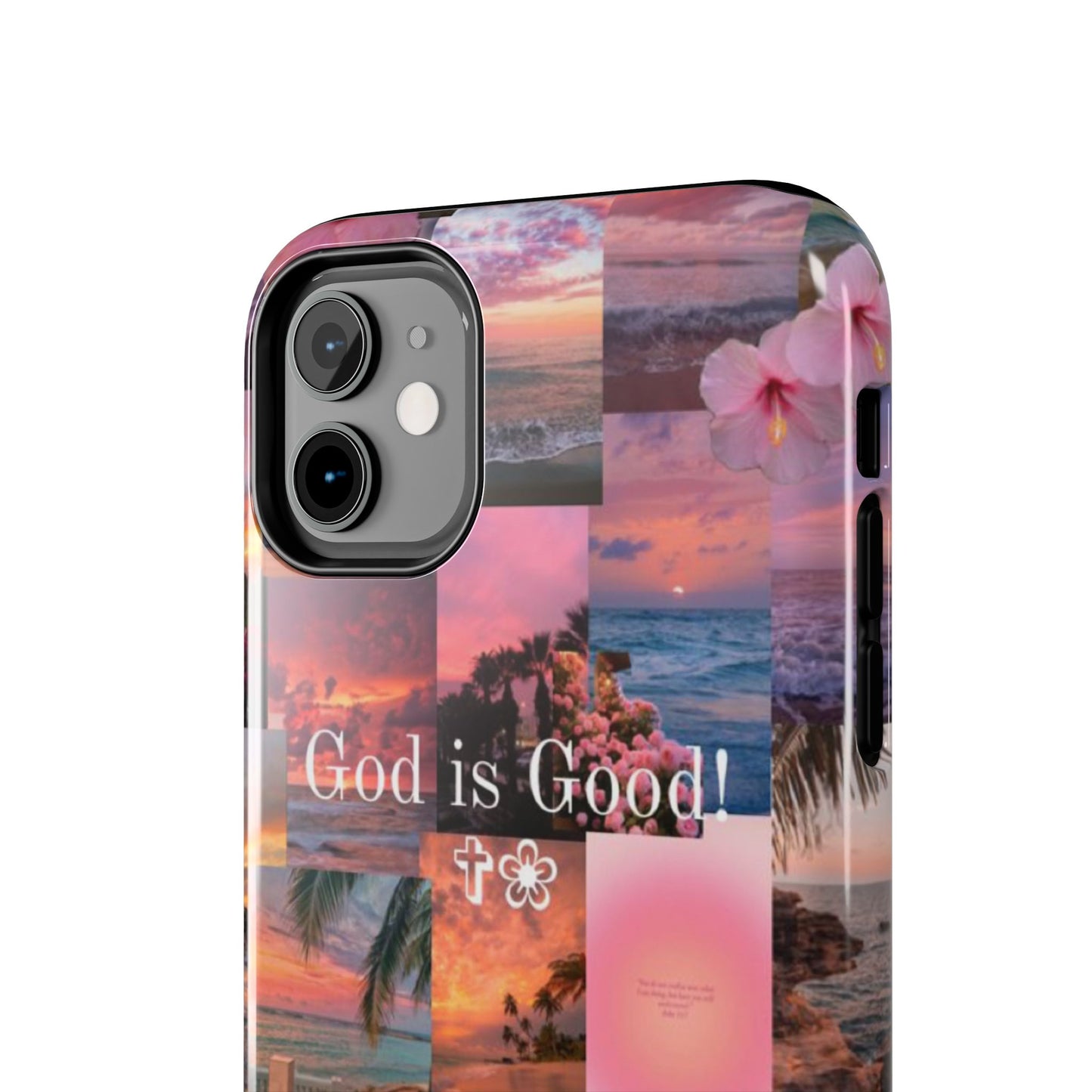 God is good phone case, peace, praise, and tropical faith