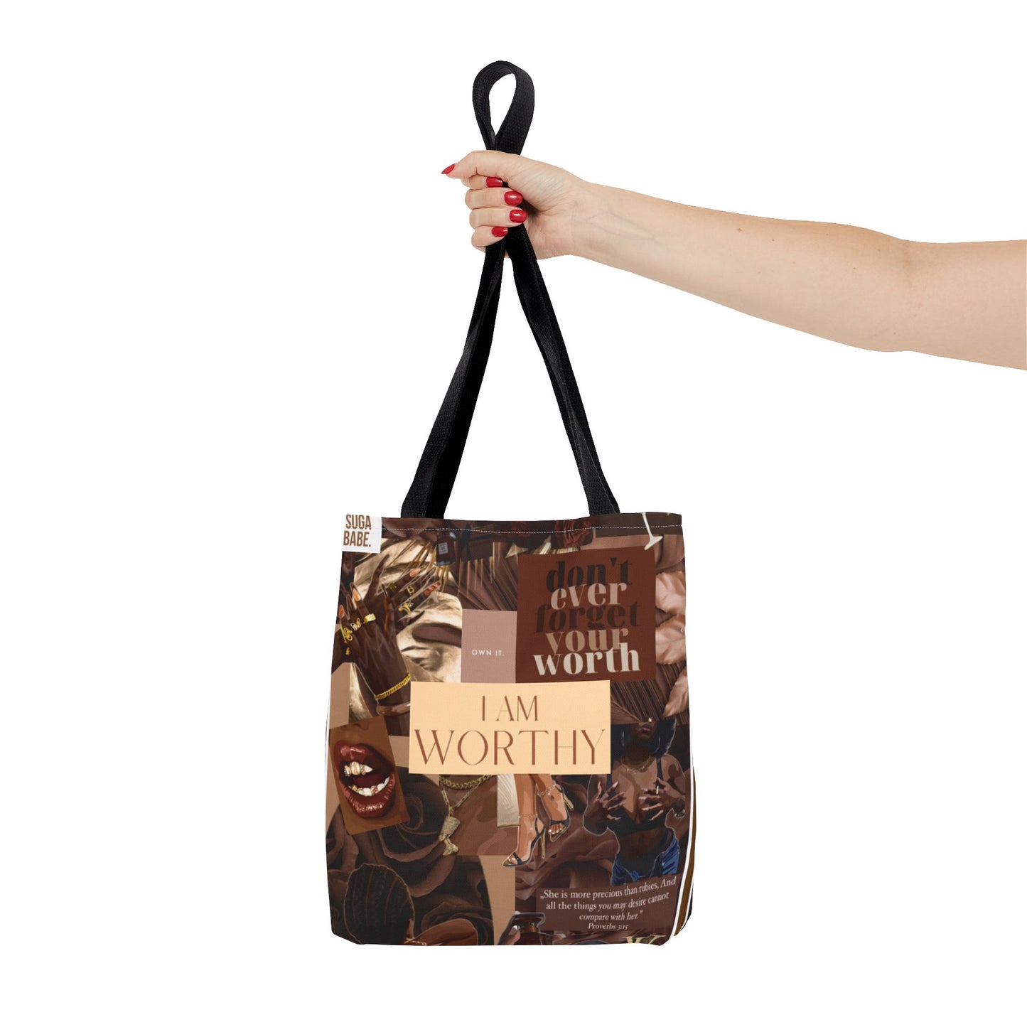 Empowering Tote Bag - 'I Am Worthy' Inspirational Design