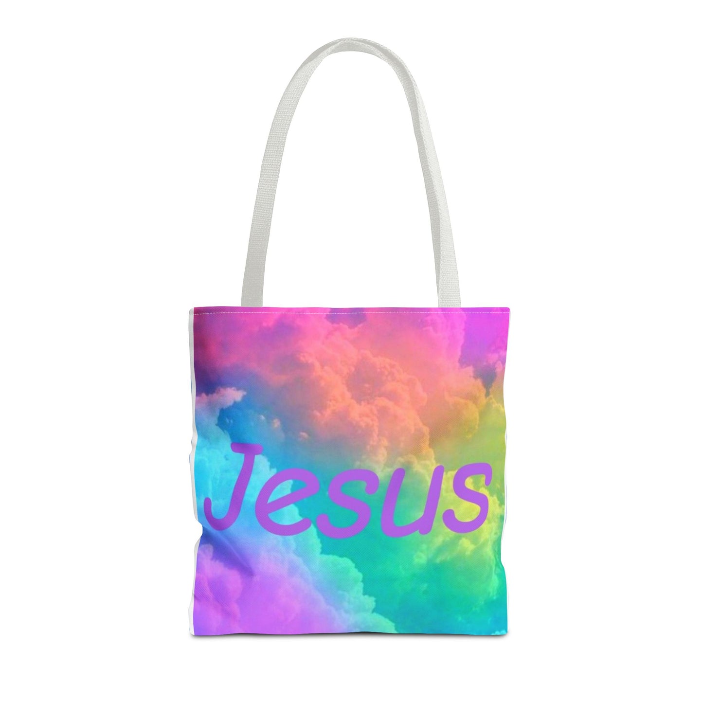 Colorful Jesus Tote Bag – Vibrant AOP Design for Faith and Everyday Use