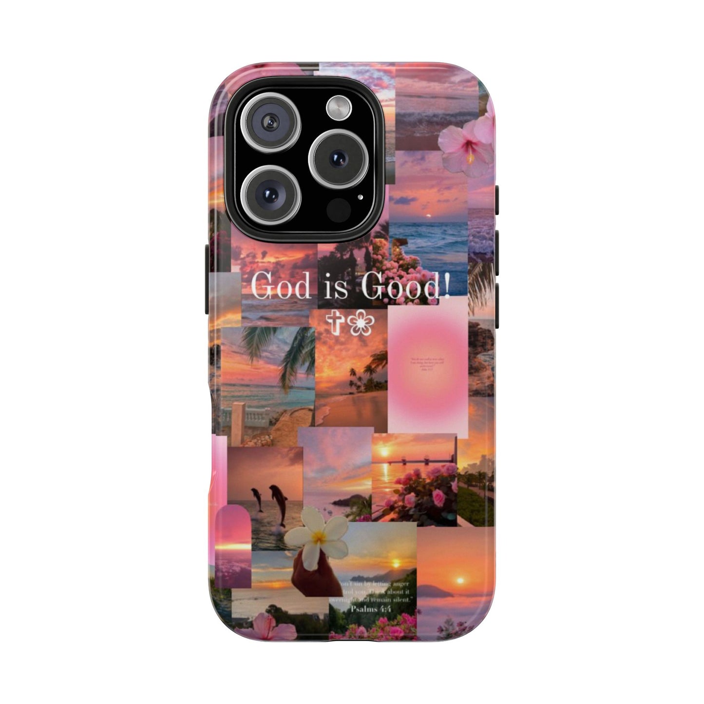God is good phone case, peace, praise, and tropical faith