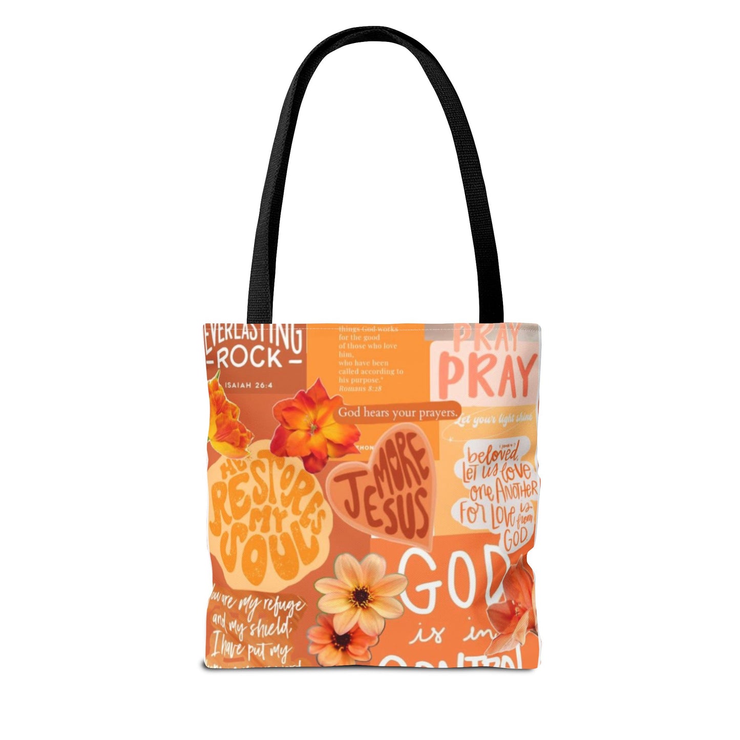 God is in control to bold faith, bright hope tote bag