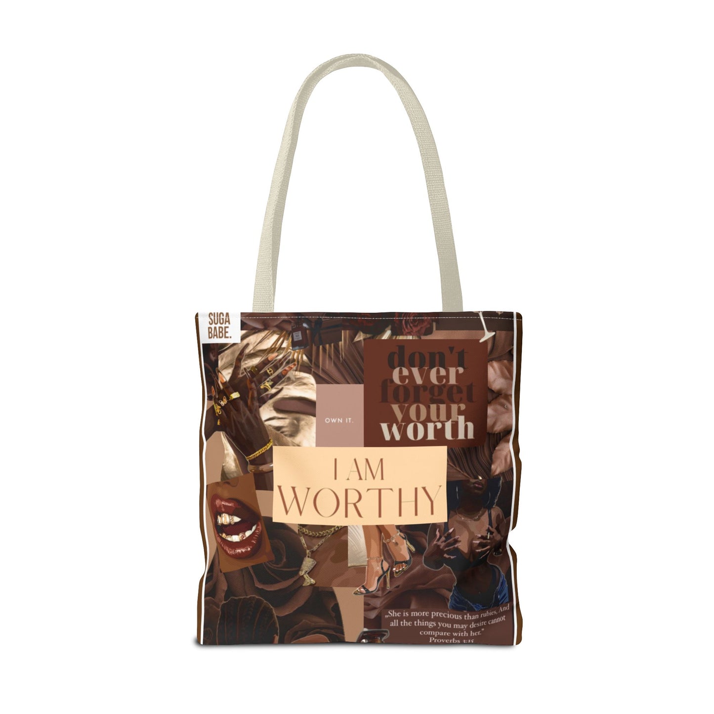 Empowering Tote Bag - 'I Am Worthy' Inspirational Design