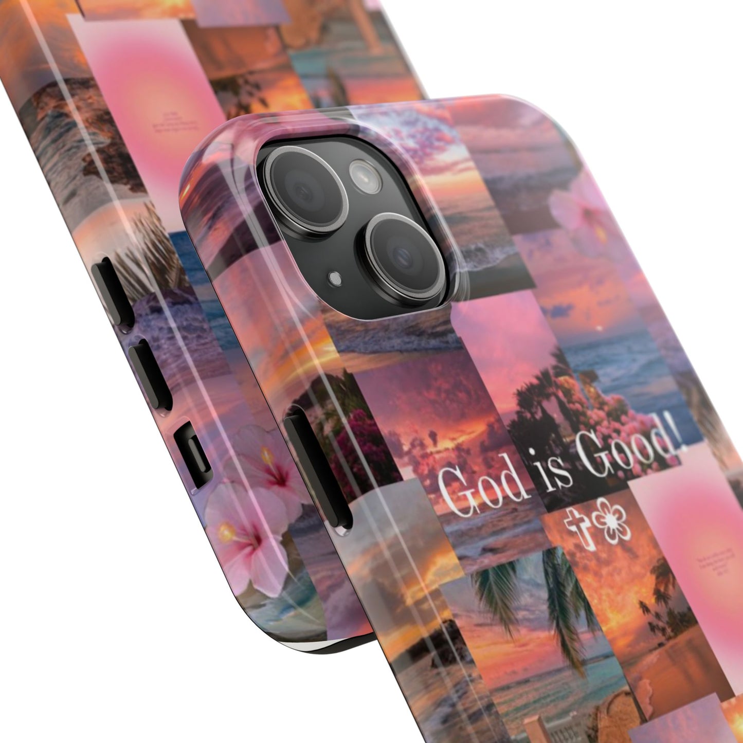 God is good phone case, peace, praise, and tropical faith