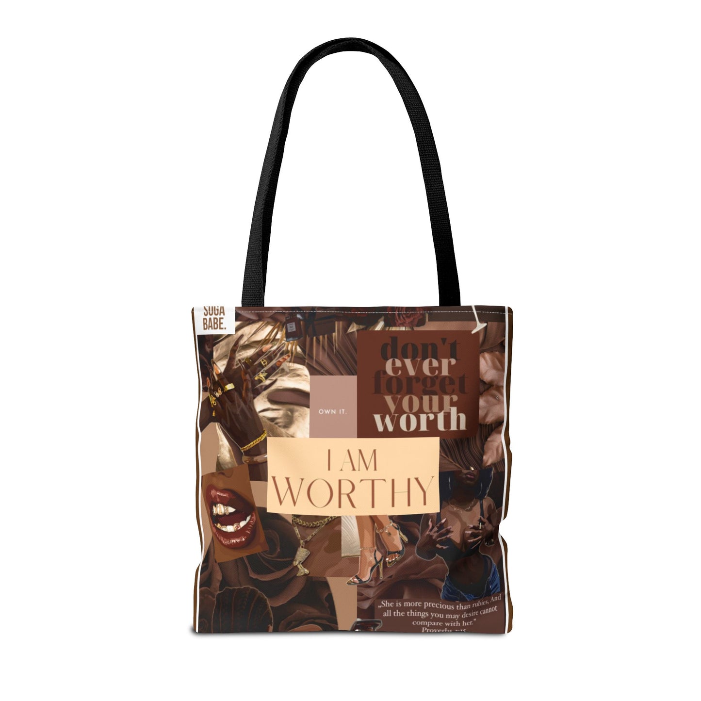 Empowering Tote Bag - 'I Am Worthy' Inspirational Design