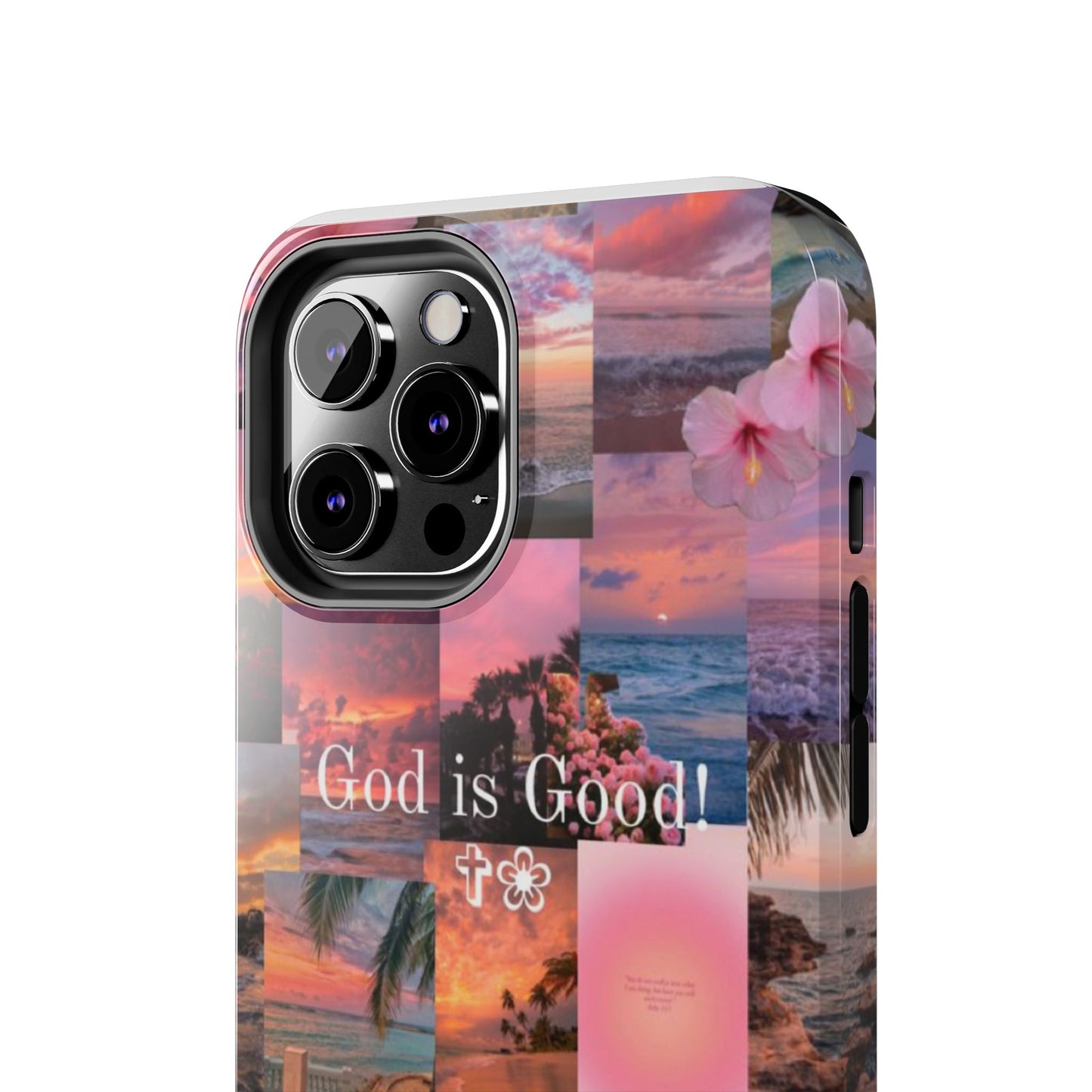 God is good phone case, peace, praise, and tropical faith
