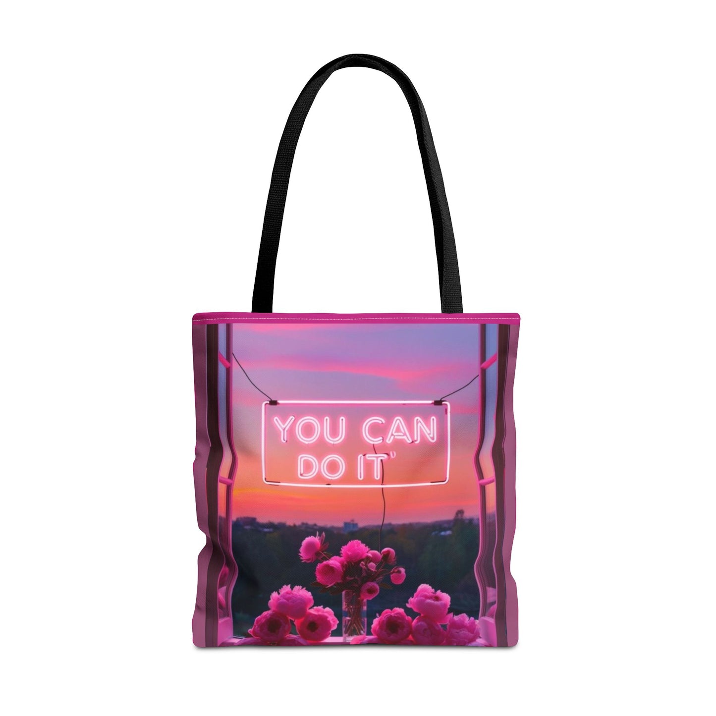 You can do it to faith, flowers, and  fierceness tote bag