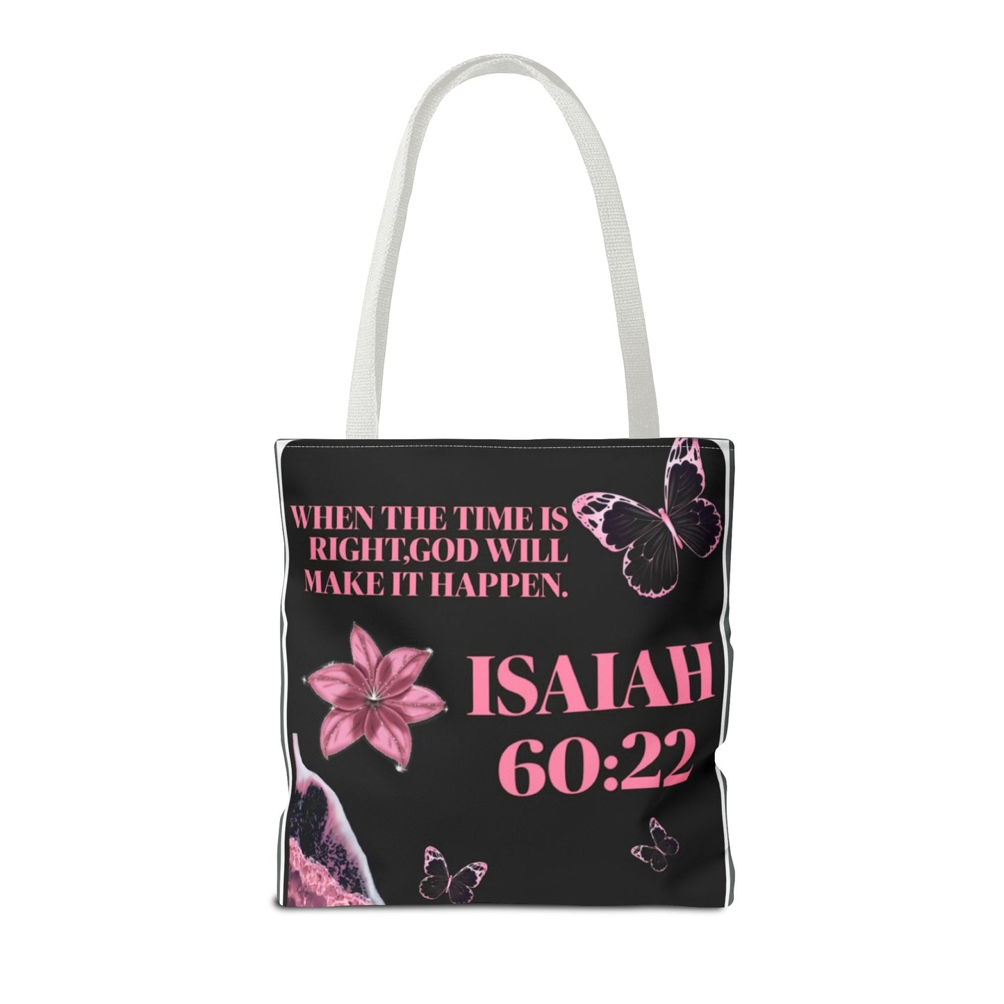 Inspirational Tote Bag with Isaiah 60:22 Design