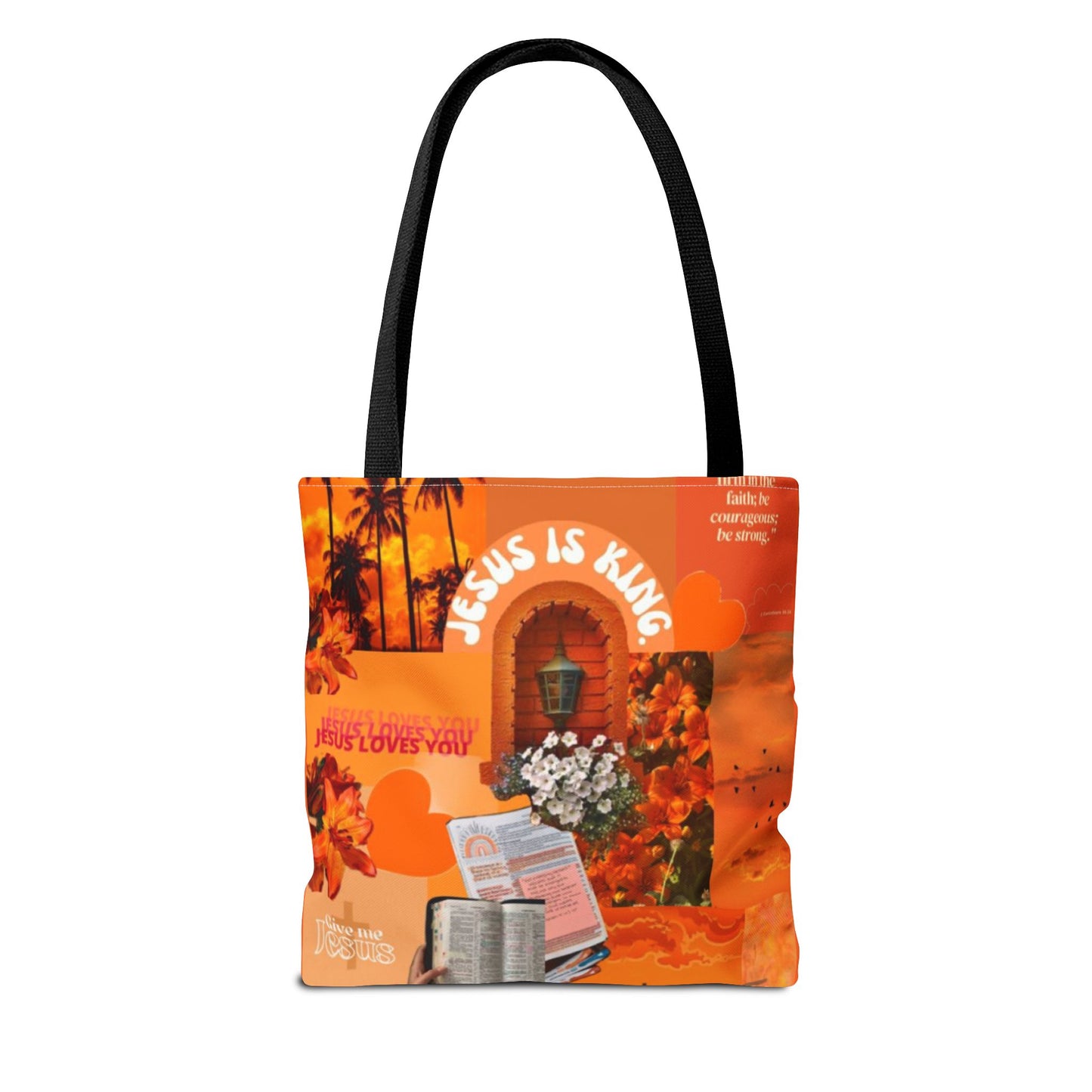 Jesus Is King Tote Bag - AOP Floral Design