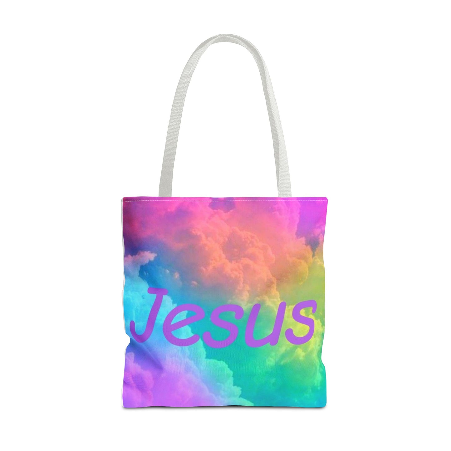 Colorful Jesus Tote Bag – Vibrant AOP Design for Faith and Everyday Use