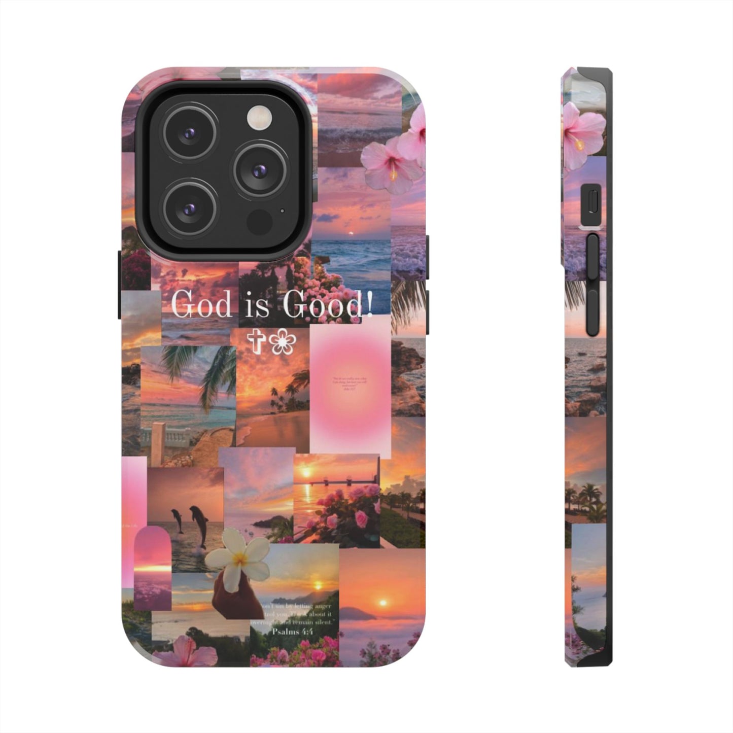 God is good phone case, peace, praise, and tropical faith