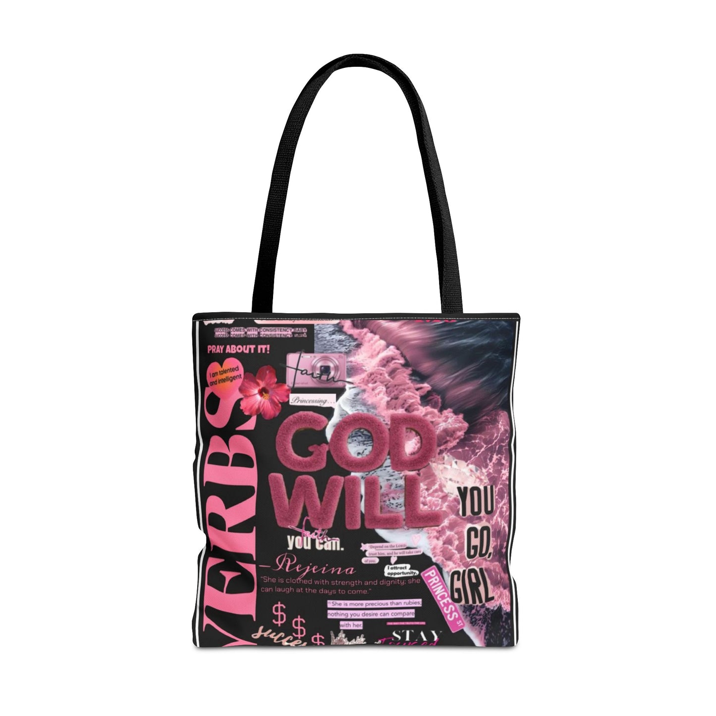 Bold Statement Tote Bag - "God Will You Go Girl" Design