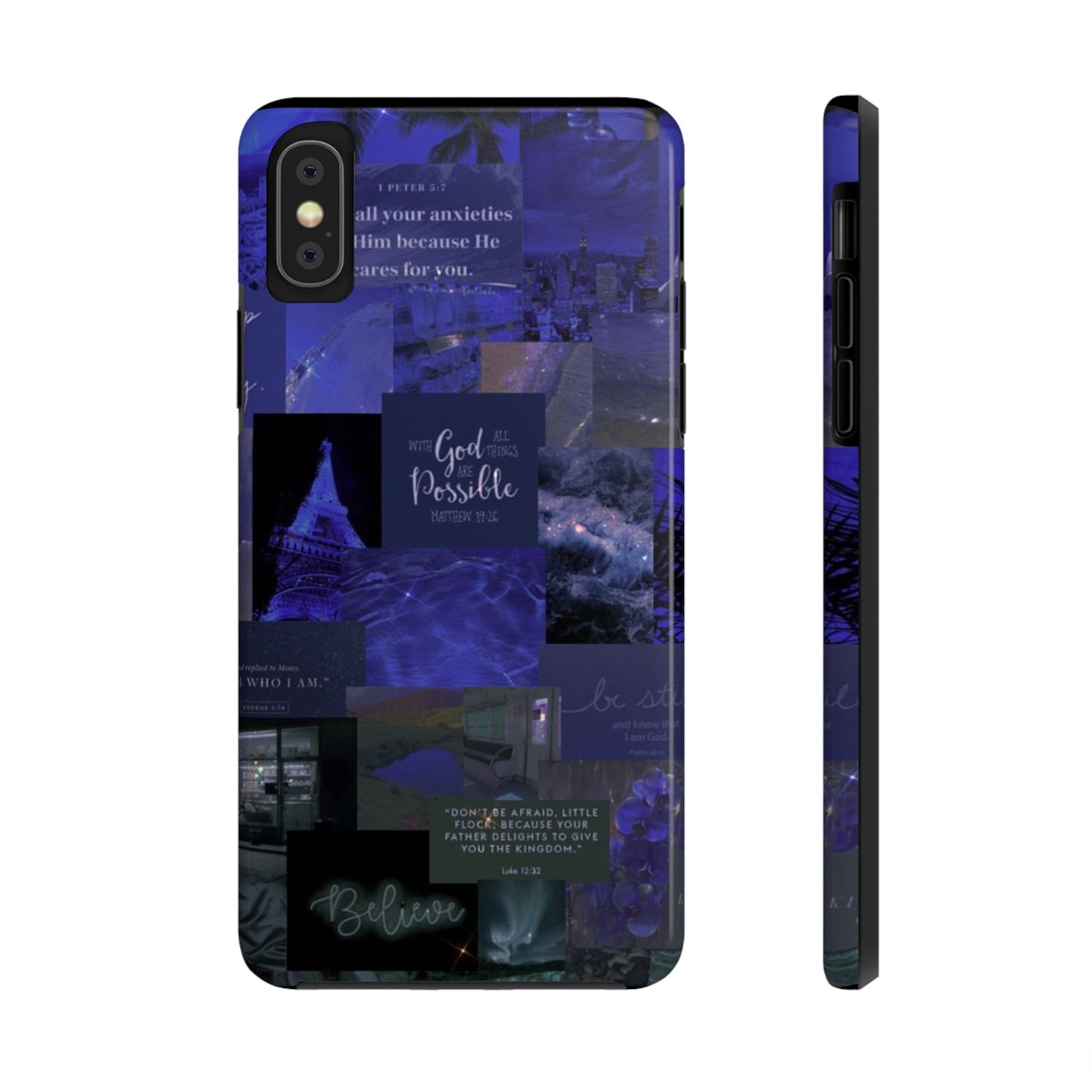 Deep blue faith, phone case with God, all things are possible